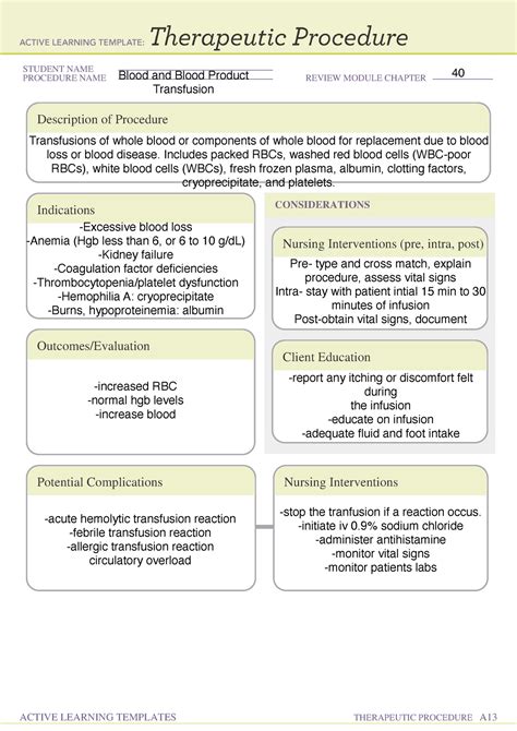 blood transfusion ati|blood transfusion therapeutic procedure ati.